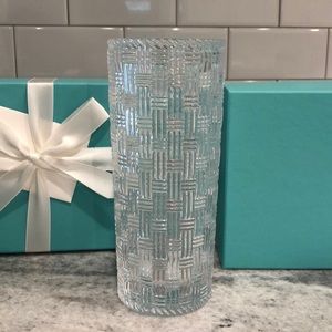 Tiffany & Co. Woven Cylinder Crystal Vase